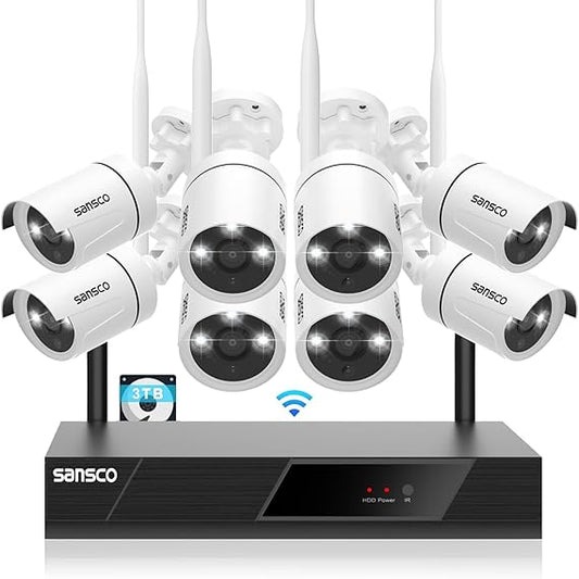 [3TB WiFi Kit] SANSCO Wireless CCTV Security Camera System