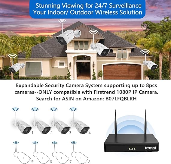 Security Camera System Wireless,Firstrend 1080P